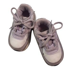 Nike Air Max 90 Toddler Sneakers Shoes Size 4C Purple‎ Silver White